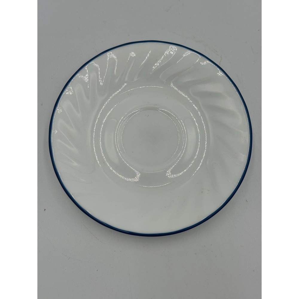 CORELLE Blue Velvet Roses Saucer - 6 1/4" Diameter - Swirl Edges - Corning
